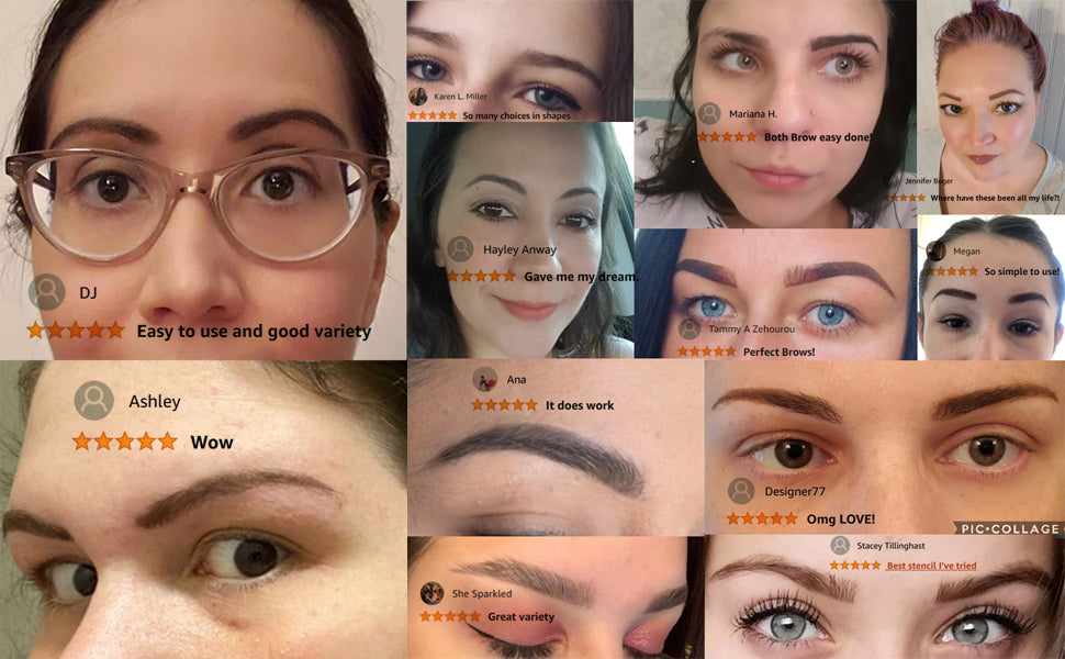 Eyebrows 12-Shape Brow Stencil Kit