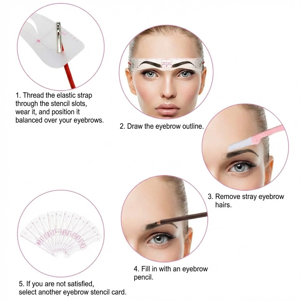 Eyebrows 12-Shape Brow Stencil Kit